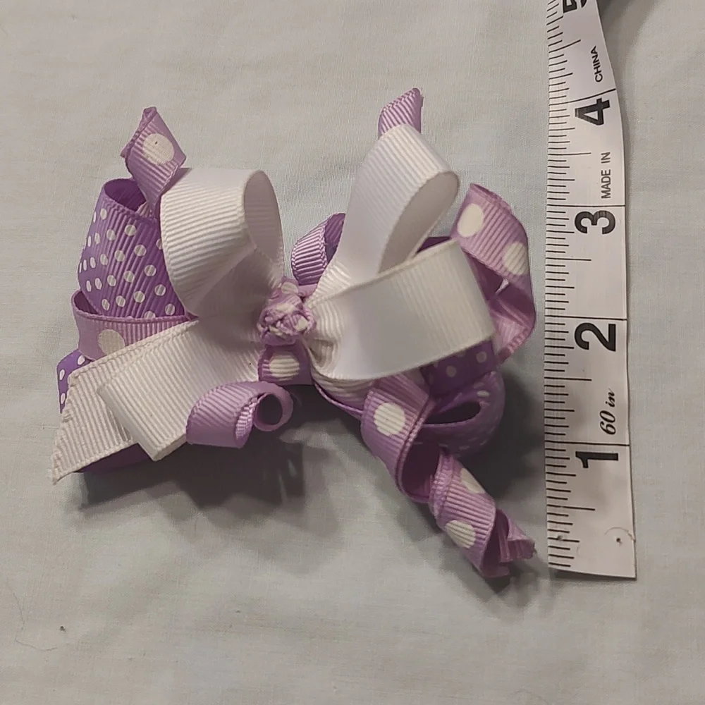 Dora the Explorer and polka dot purple bow lot x 2